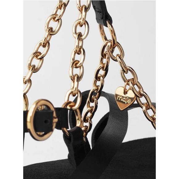 NEW Maje Frankie Charm Platform Sandal Black size 40 - Picture 3 of 12